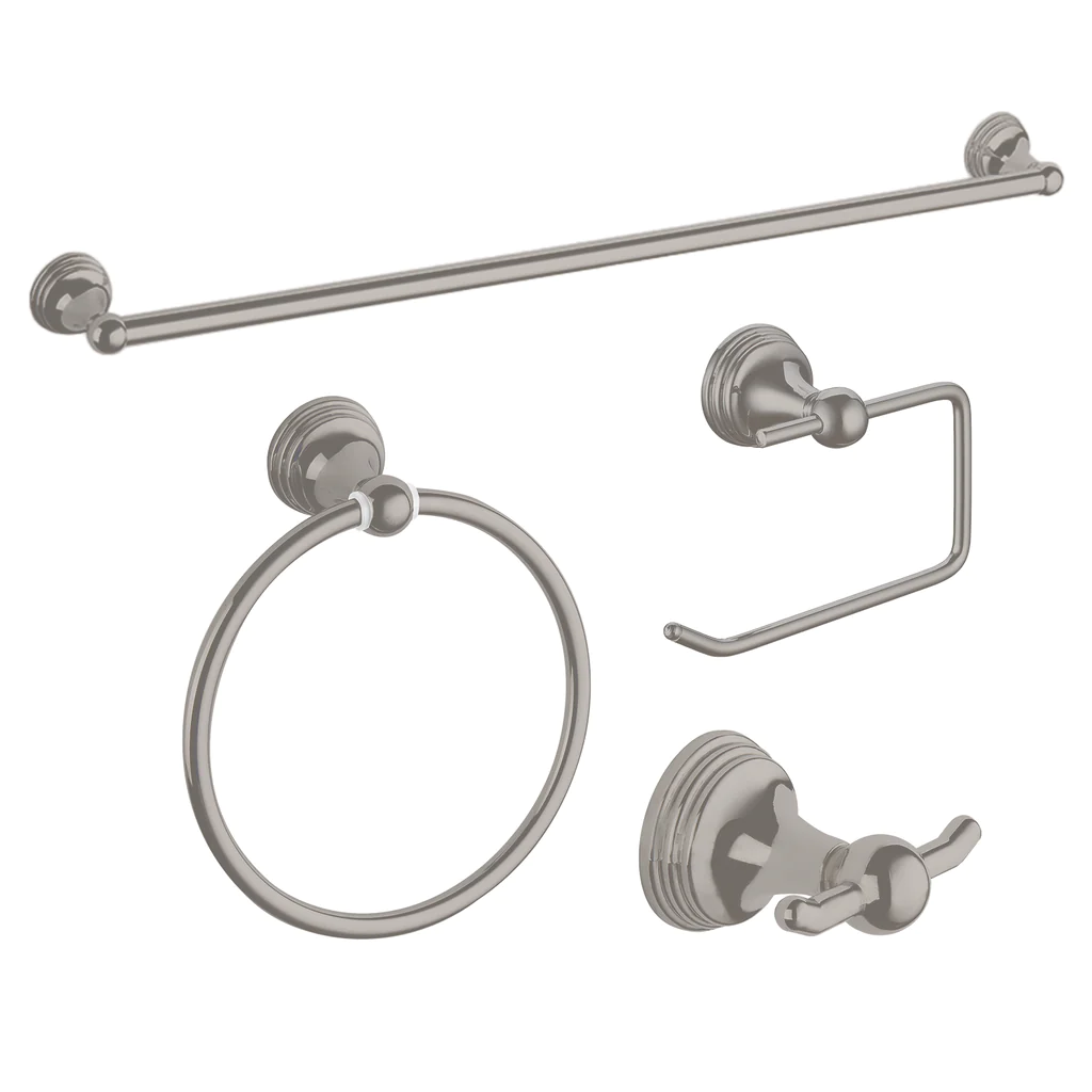 Apollo 4-Piece Bathroom Hardware Accessory Set With 24" Towel Bar