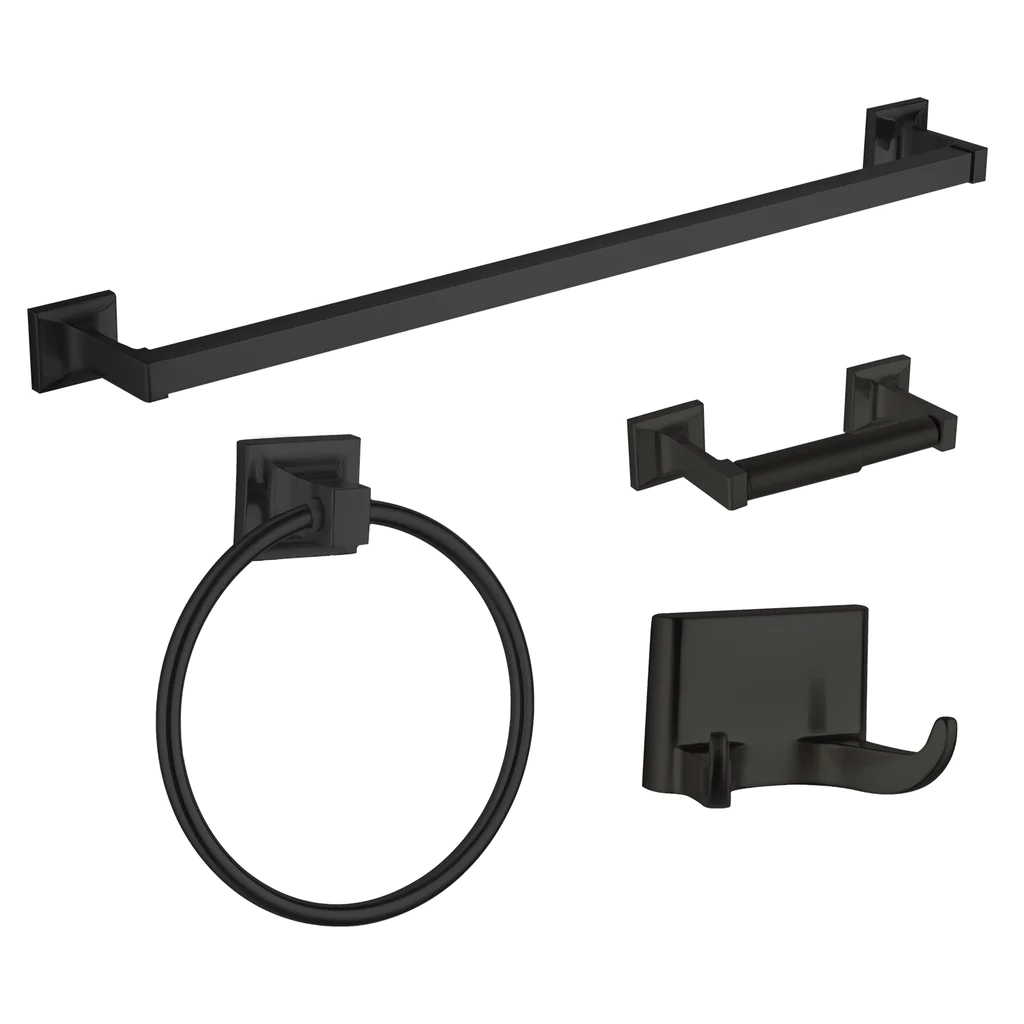 River 4-Piece Bathroom Hardware Accessory Set With 24" Towel Bar