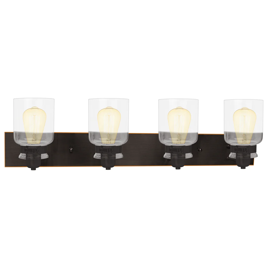 Luxor Vintage Bathroom Vanity Light Fixture with 4 Light Globes