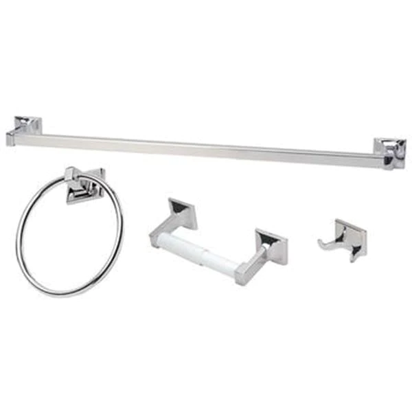Pamex Campbell Sunset 4-Piece Bathroom Hardware Accessory Set With 24" Towel Bar
