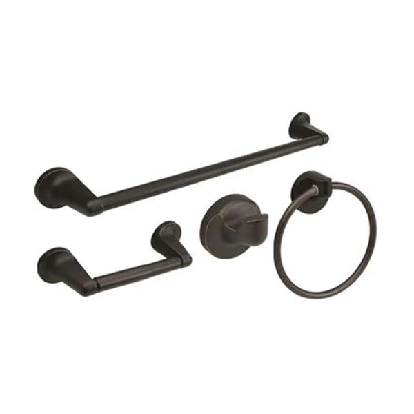 Pamex Seal Beach 4-Piece Bathroom Hardware Accessory Set With 24" Towel Bar