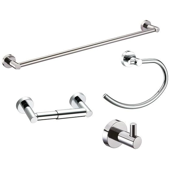 Pamex Solano 4-Piece Bathroom Hardware Accessory Set With 24" Towel Bar