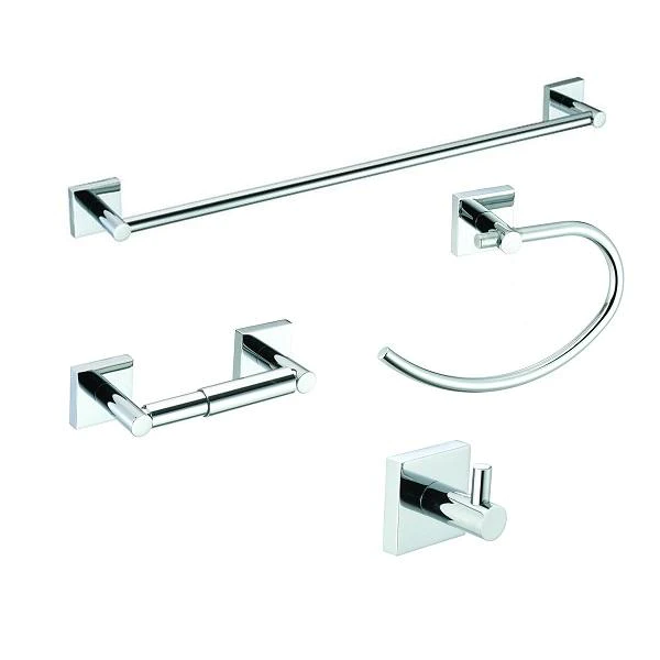 Pamex Vina 4-Piece Bathroom Hardware Accessory Set With 24" Towel Bar