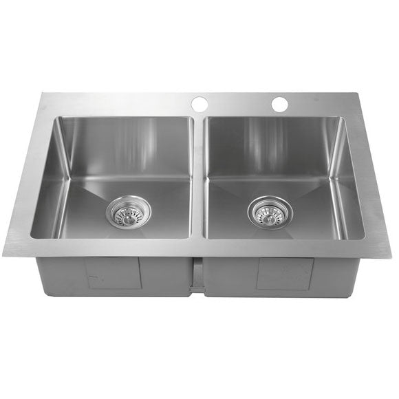 Mandy 33" Stainless Steel Top Mount Double Basin Kitchen Sink