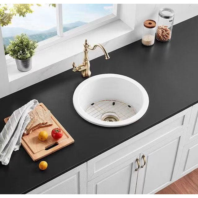 Lowery 18" Fireclay Round Undermount Bar Sink