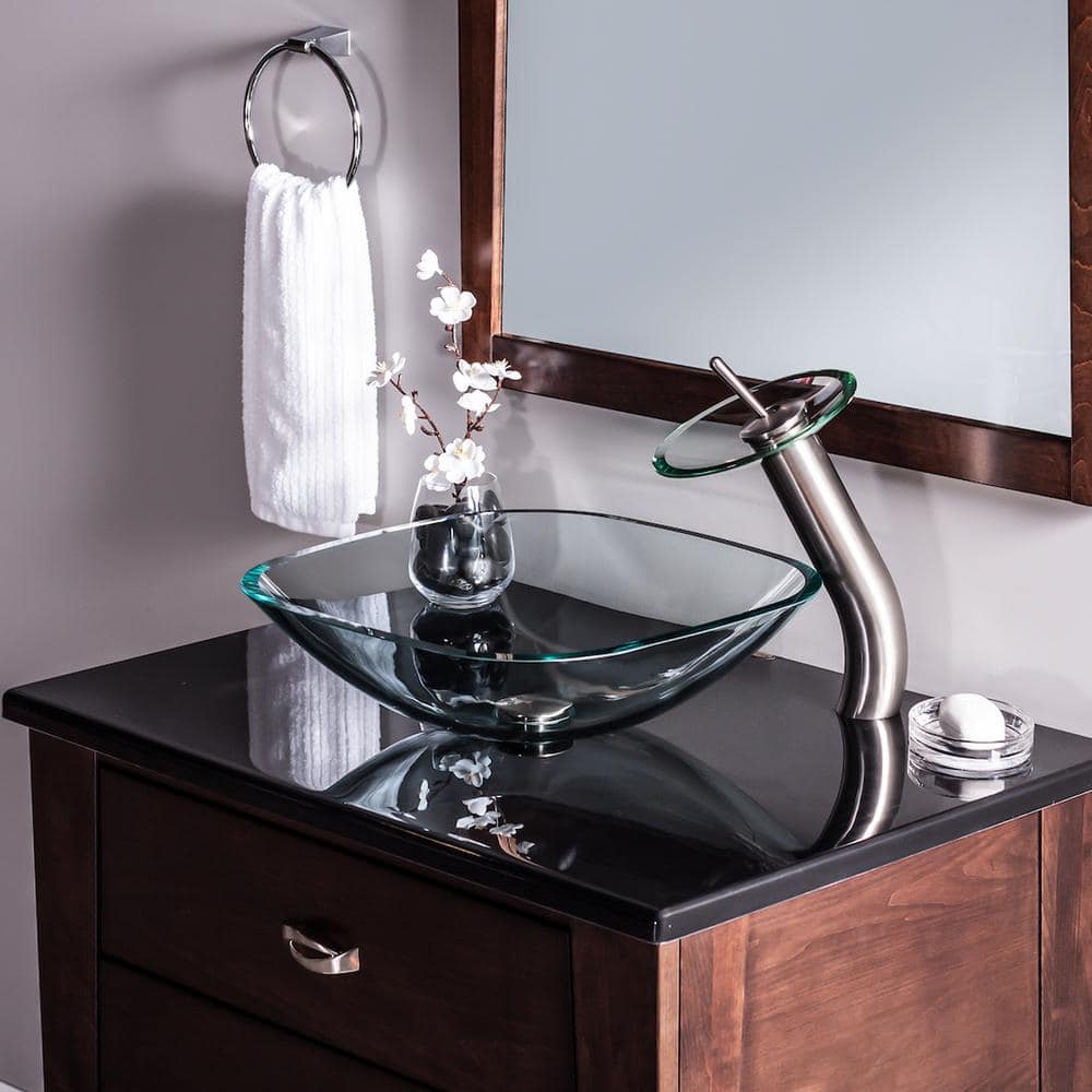 Laurentina Tempered Glass Vessel Bathroom Sink