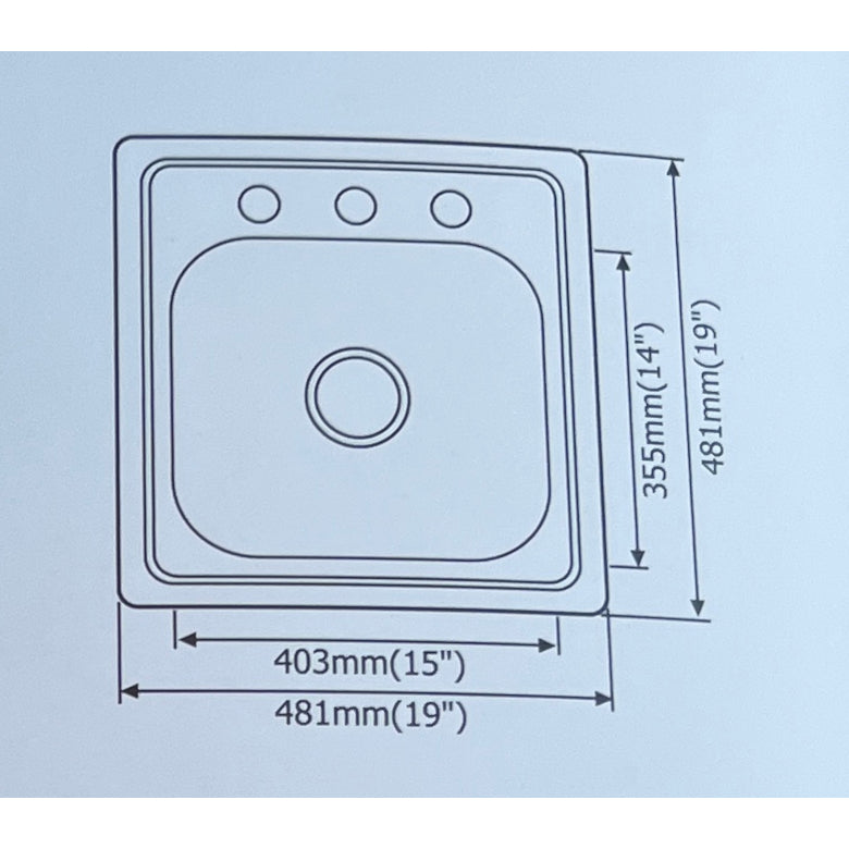 Lester 19" Stainless Steel Top Mount Bar Sink