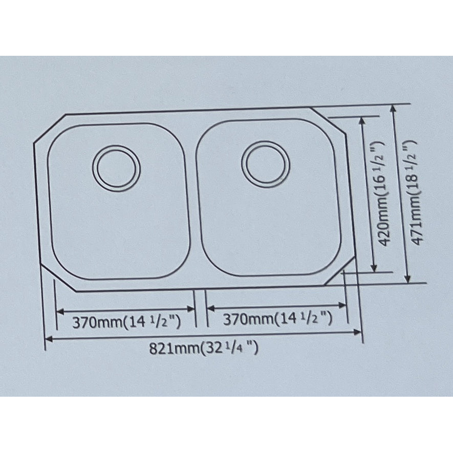 Jennings 33" Stainless Steel Undermount Double Basin Kitchen Sink