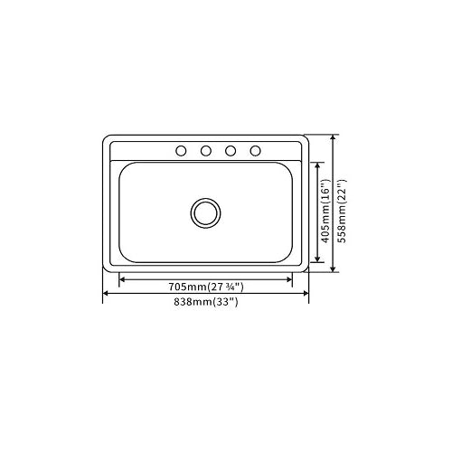 Lester 33" Stainless Steel Top Mount Kitchen Sink