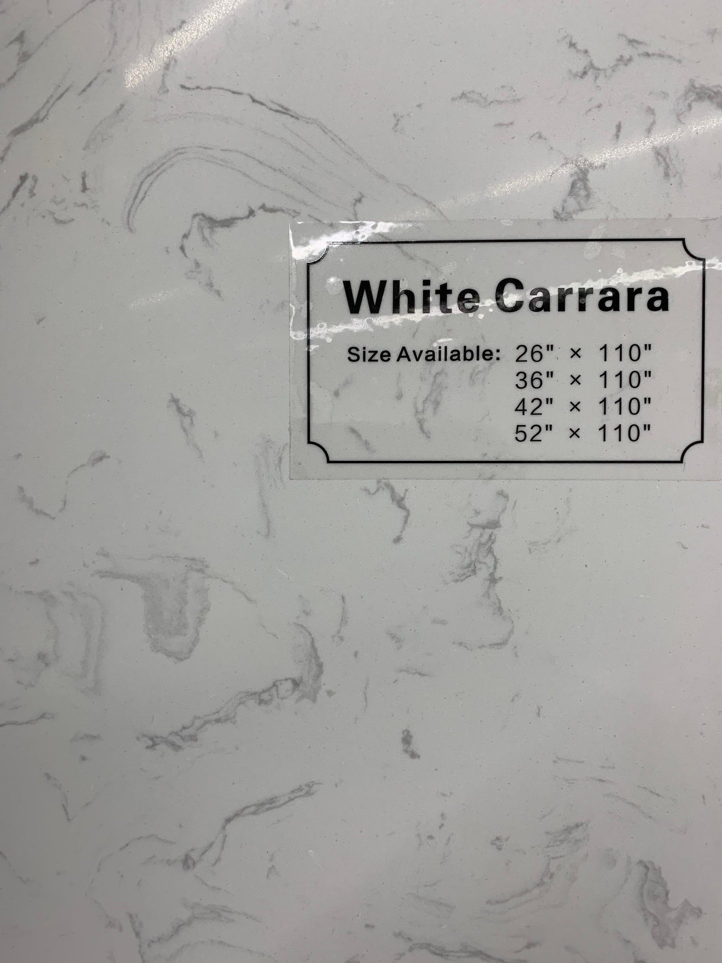 White Carrara Engineered Marble Slab