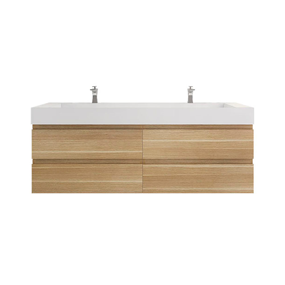 Monterey 72" Wall Mounted Bathroom Vanity with Reinforced Acrylic Integrated Sink Top