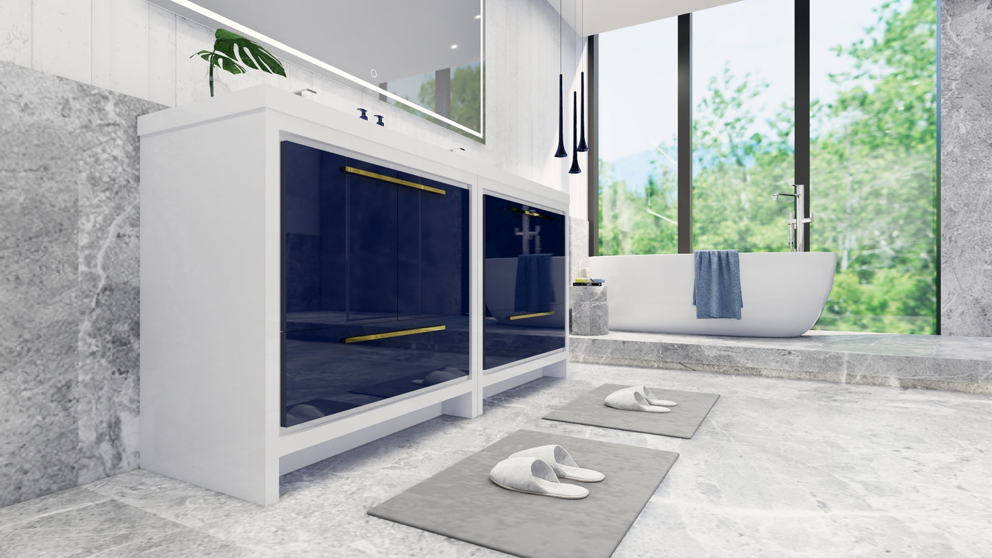 Dolce 72" Freestanding Bathroom Vanity with Reinforced Acrylic Integrated Sink Top