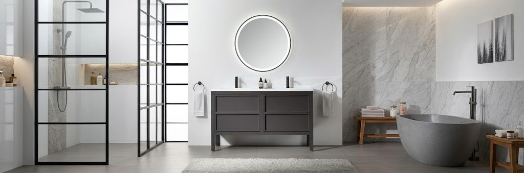 A 36-inch freestanding bathroom vanity featuring a white quartz countertop and a vitreous china undermount sink