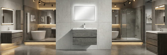 EDI 24 Wall Mounted Bathroom Vanity with Reinforced Acrylic Integrated Sink Top