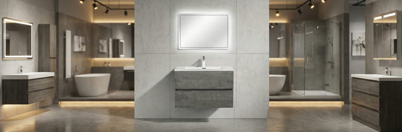 EDI 24 Wall Mounted Bathroom Vanity with Reinforced Acrylic Integrated Sink Top