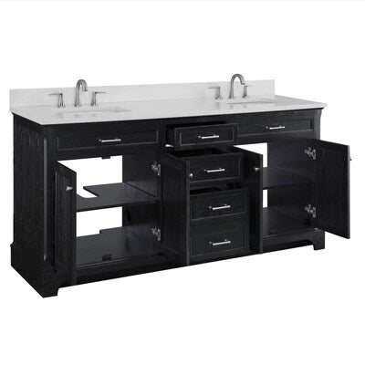 [CLEARANCE] Scott Living Roveland Black 72" Bathroom Vanity [BASE ONLY]
