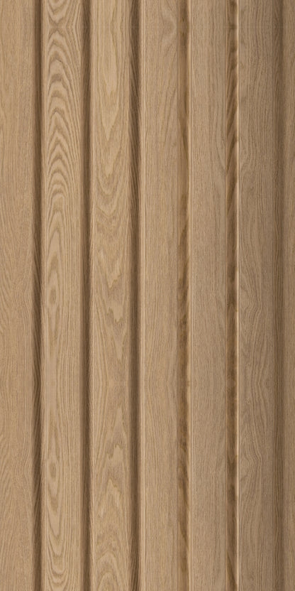 White Oak Large Slatted Polypropylene Interior Decorative Wall Panel