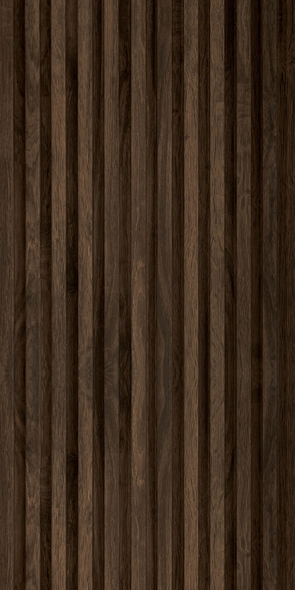 Dark Oak Medium Slatted Polypropylene Interior Decorative Wall Panel