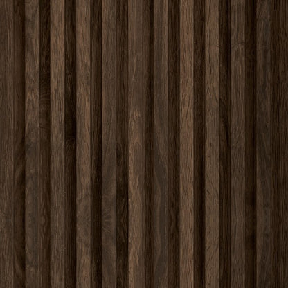 Dark Oak Medium Slatted Polypropylene Interior Decorative Wall Panel