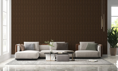 Dark Oak Medium Slatted Polypropylene Interior Decorative Wall Panel