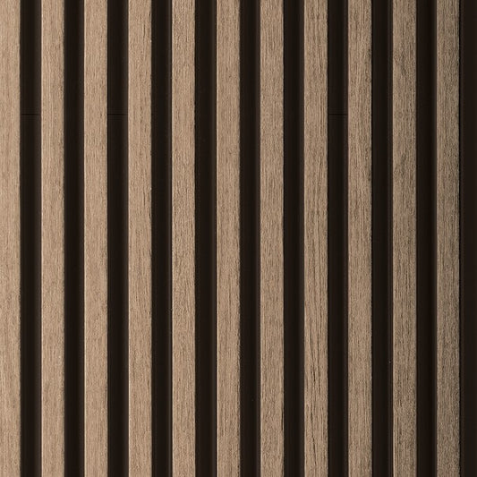 Light Oak Two-Tone Medium Slatted Polypropylene Interior Decorative Wall Panel