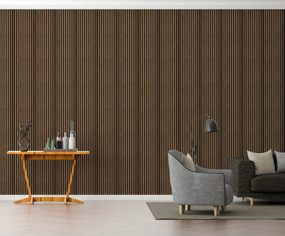 Yellow Oak Two-Tone Medium Slatted Polypropylene Interior Decorative Wall Panel
