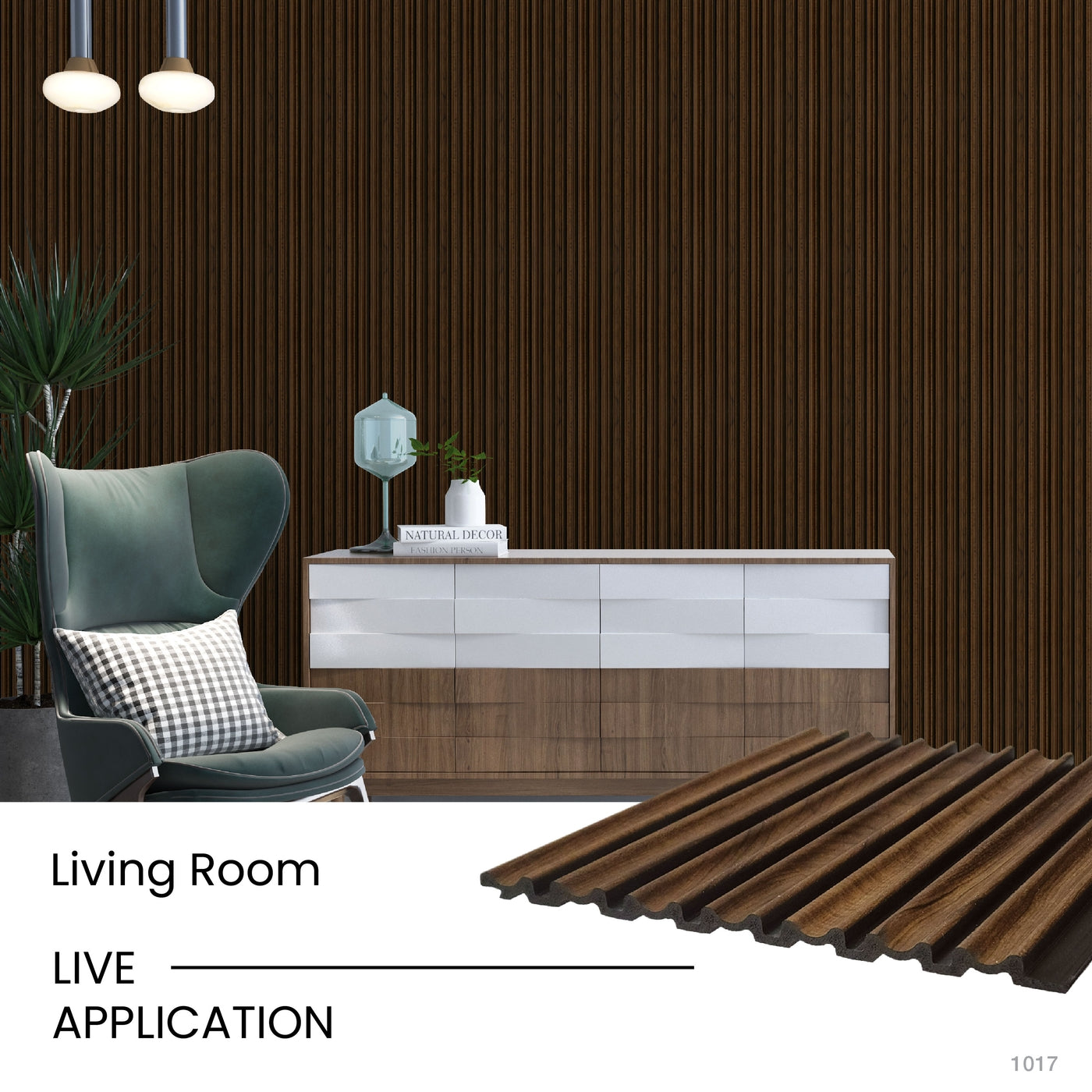Alder Two-Tone Fluted Polypropylene Interior Decorative Wall Panel