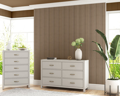 Ivory Wash Two-Tone Fluted Polypropylene Interior Decorative Wall Panel