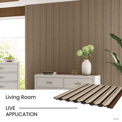 Ivory Wash Two-Tone Fluted Polypropylene Interior Decorative Wall Panel