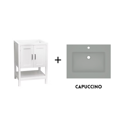 Monterey 30" Freestanding Bathroom Vanity with Solid Surface Integrated Sink Top