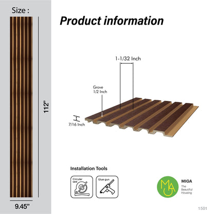 Auric Embossed and Large Slatted Polypropylene Interior Decorative Wall Panel