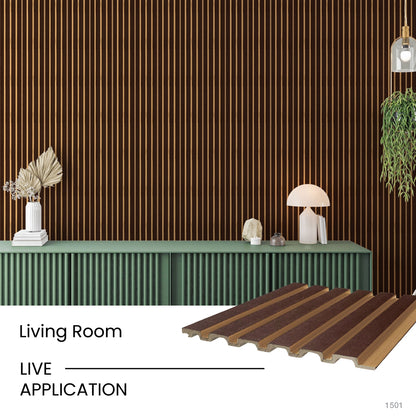 Auric Embossed and Large Slatted Polypropylene Interior Decorative Wall Panel