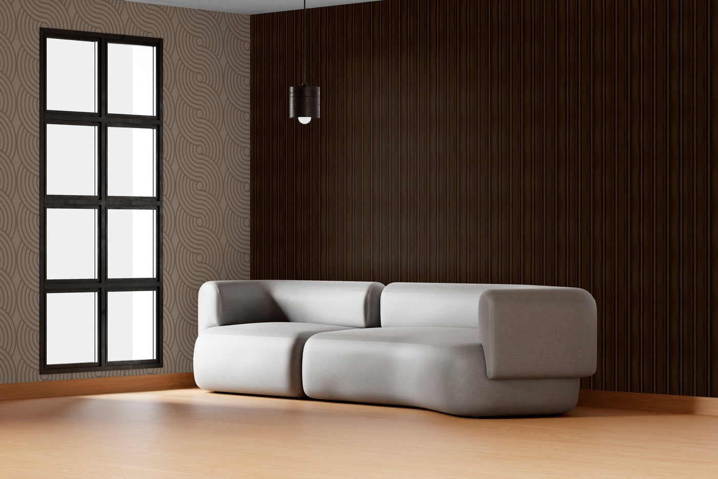Gilded Wenge Multi Width Slatted Polypropylene Interior Decorative Wall Panel