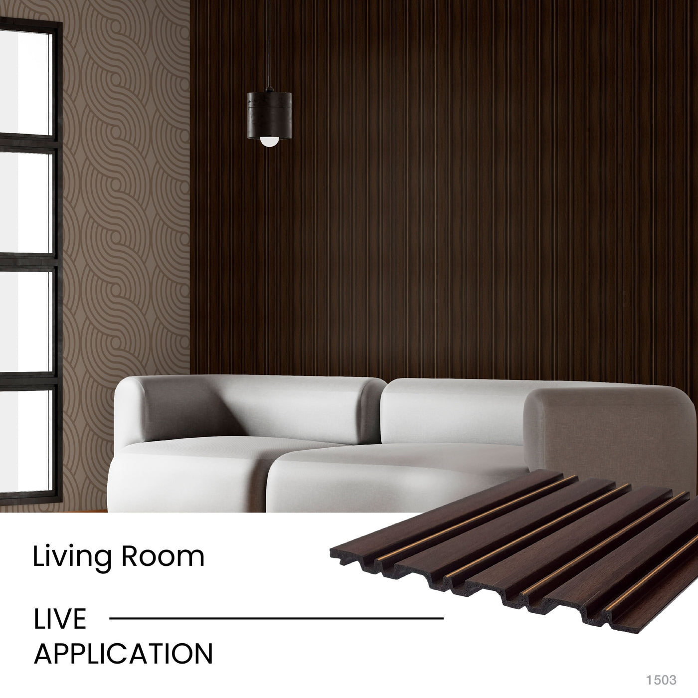 Gilded Wenge Multi Width Slatted Polypropylene Interior Decorative Wall Panel