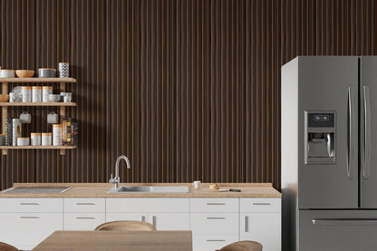 Gilded Dark Oak Corrugated Polypropylene Interior Decorative Wall Panel
