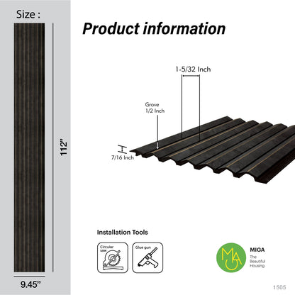 Gilded Charcoal Corrugated Polypropylene Interior Decorative Wall Panel