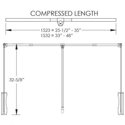 Stetson Expandable Wardrobe Lift for 25-1/2" - 35" Openings