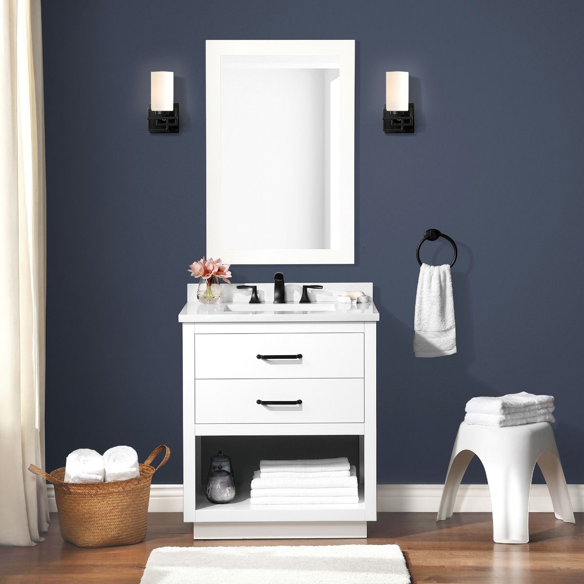 [CLEARANCE] OVE Decors Carran White 30” Bathroom Vanity [BASE ONLY]