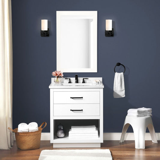 [CLEARANCE] OVE Decors Carran White 30” Bathroom Vanity [BASE ONLY]