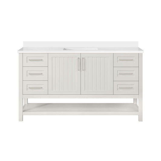 [CLEARANCE] OVE Decors Martha Stewart Esteban White 60” Bathroom Vanity [BASE ONLY]