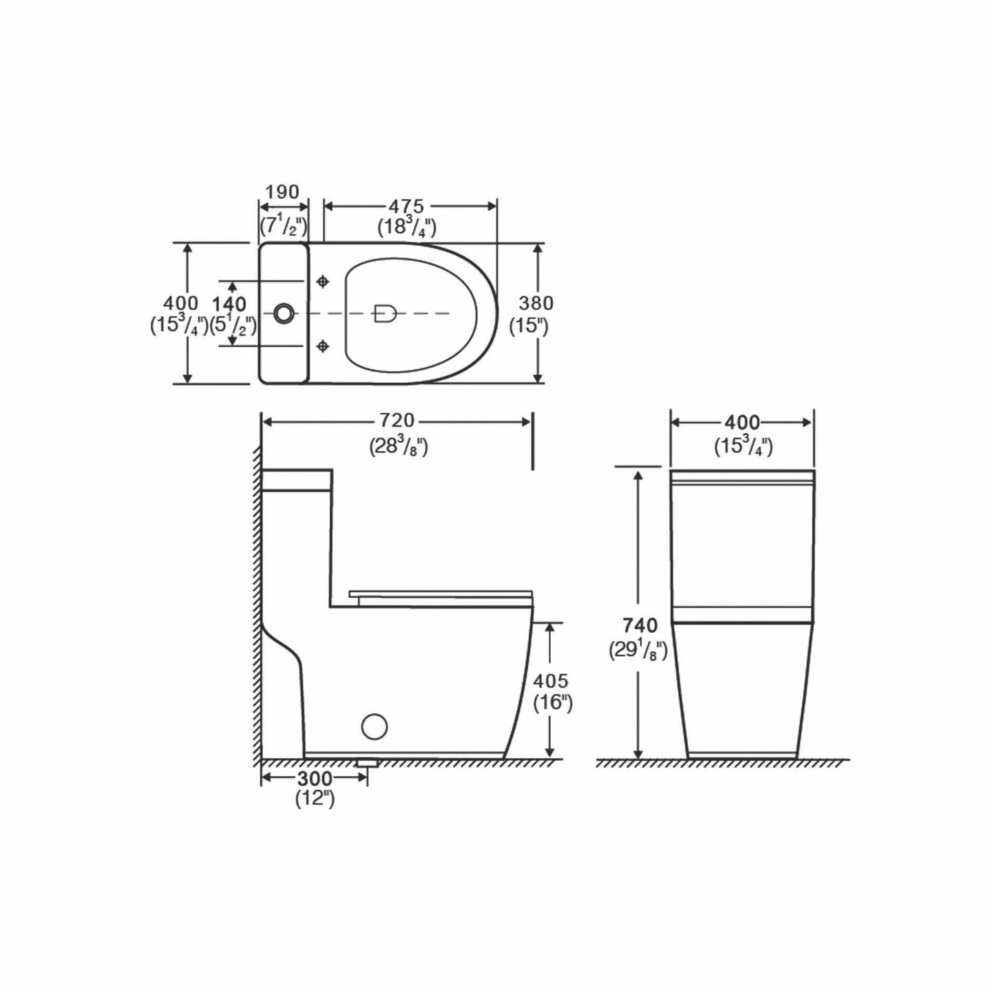 Zebulon One-Piece Dual-Flush Toilet