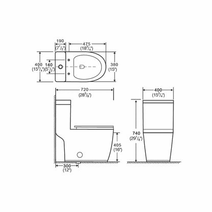 Zebulon One-Piece Dual-Flush Toilet