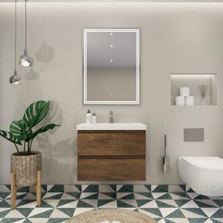 Bohemia Lina 30" Wall Mounted Bathroom Vanity with Acrylic Integrated Sink Top