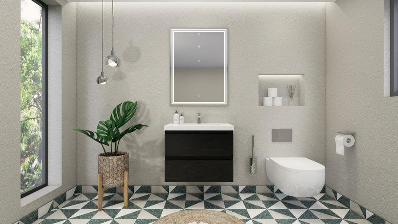 Bohemia Lina 30" Wall Mounted Bathroom Vanity with Reinforced Acrylic Sink
