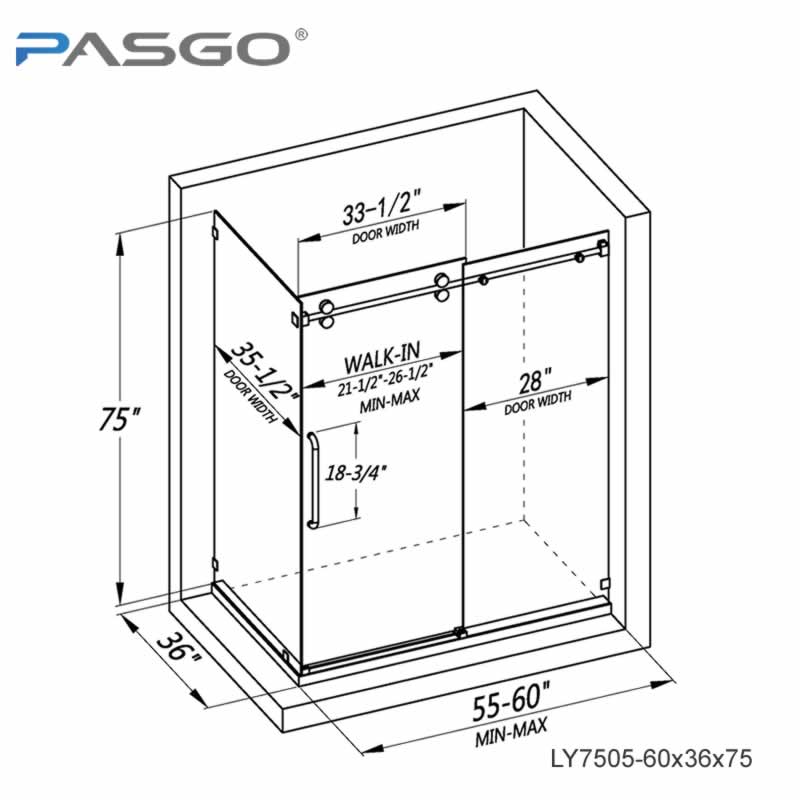 Mirelle Frameless Single Sliding Shower Door