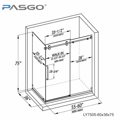 Mirelle Frameless Single Sliding Shower Door