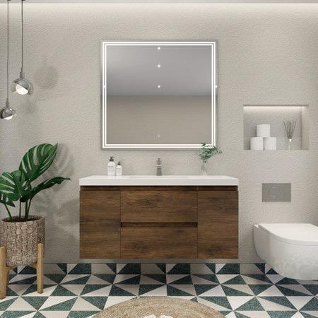 Bohemia Lina 48" Wall Mounted Bathroom Vanity with Acrylic Integrated Sink Top