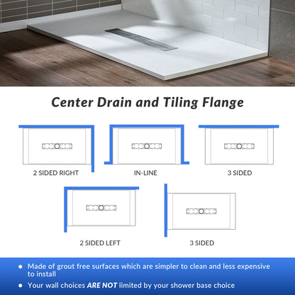 Core Zero Threshold Solid Surface Shower Base Pan