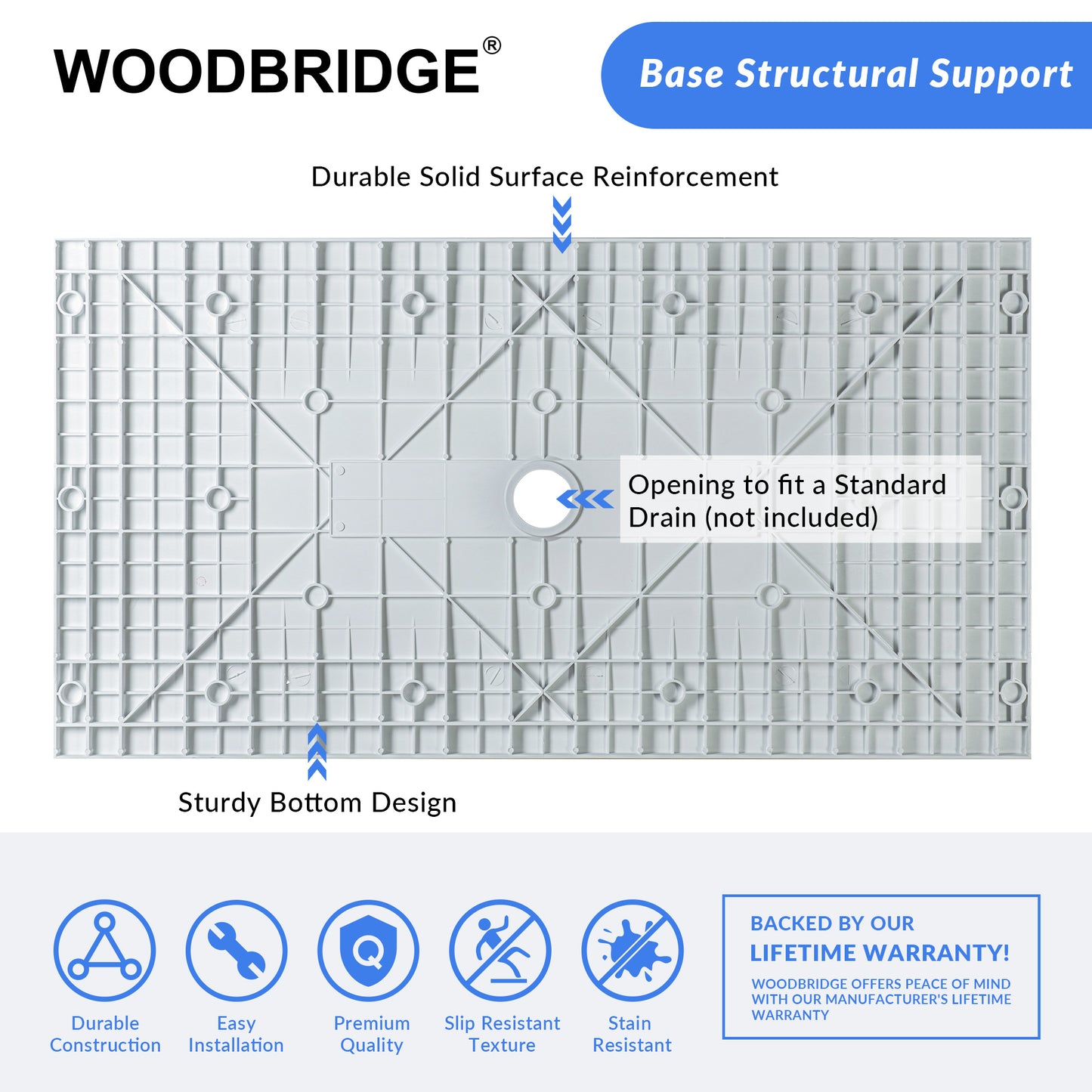 Core Zero Threshold Solid Surface Shower Base Pan