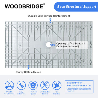 Core Zero Threshold Solid Surface Shower Base Pan